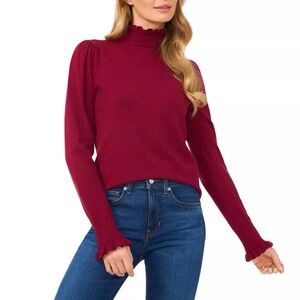 CECELIA NEW YORK Burgundy Turtleneck Sweater
